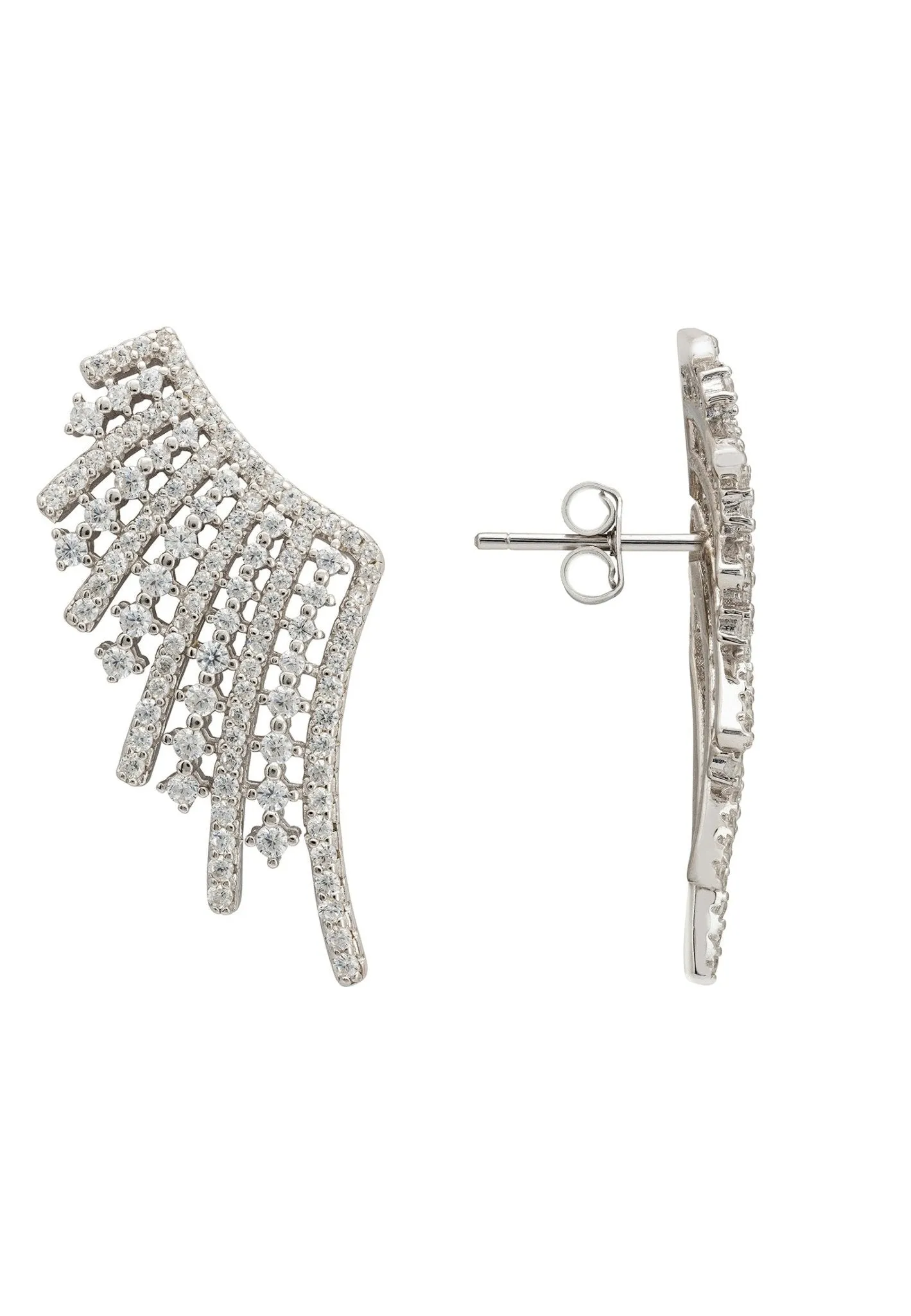 Aniela Angel Wing Ear Climbers Silver