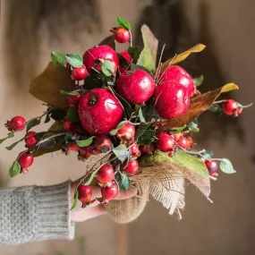 Artificial Faux Fruit Apple Pomegranate Bouquet 12 Tall