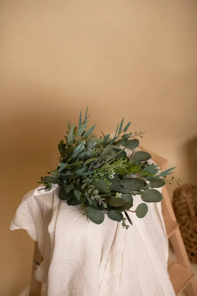 Artificial Flowers Bridal Bouquet - Woodland Green