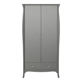 Baroque 2 Door & 1 Drawer Grey Wardrobe