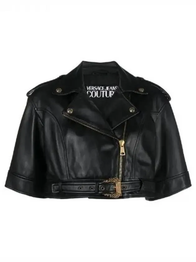 Baroque buckle hem cropped biker jacket 270429