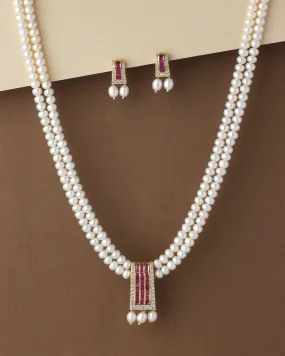 Beautiful Real Pearl Necklace Set