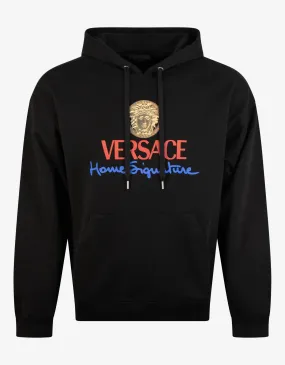 Black Home Signature Print Hoodie