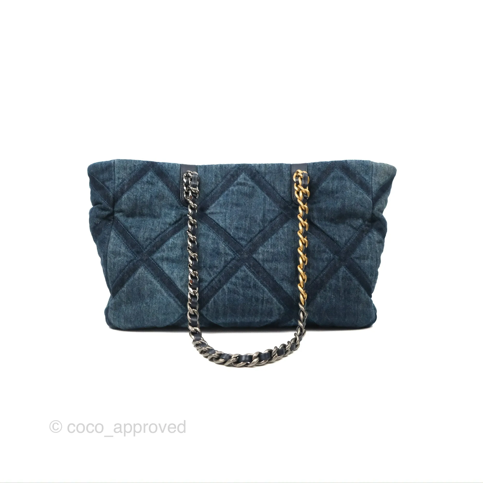 Chanel 19 Tote Quilted Denim Mixed Hardware 23C