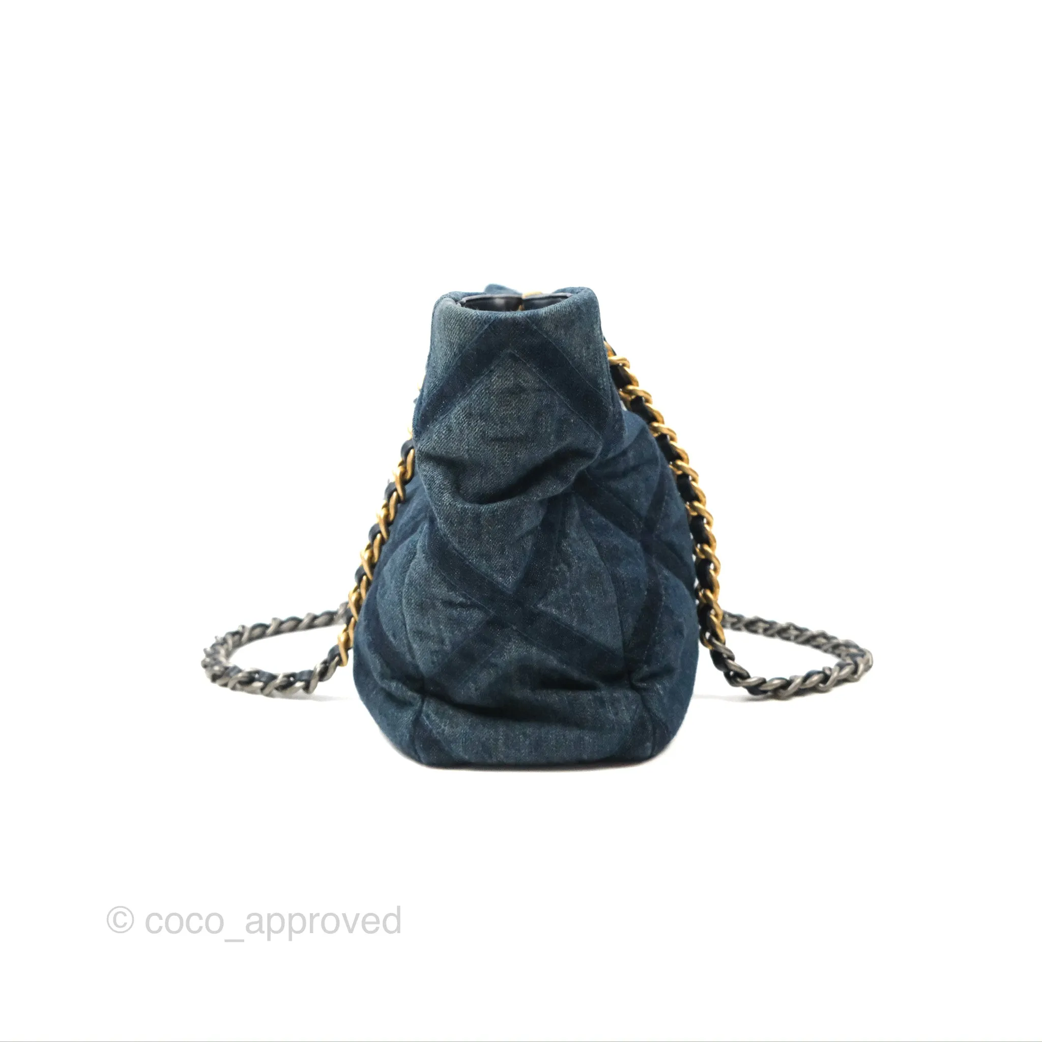 Chanel 19 Tote Quilted Denim Mixed Hardware 23C