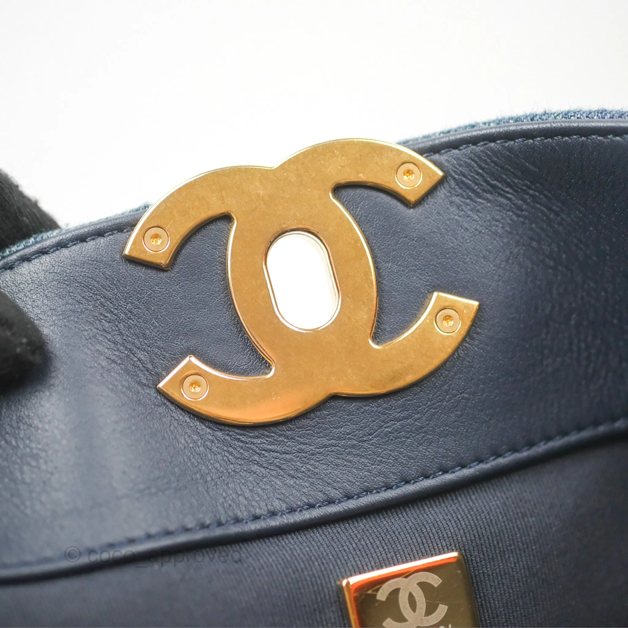 Chanel 19 Tote Quilted Denim Mixed Hardware 23C