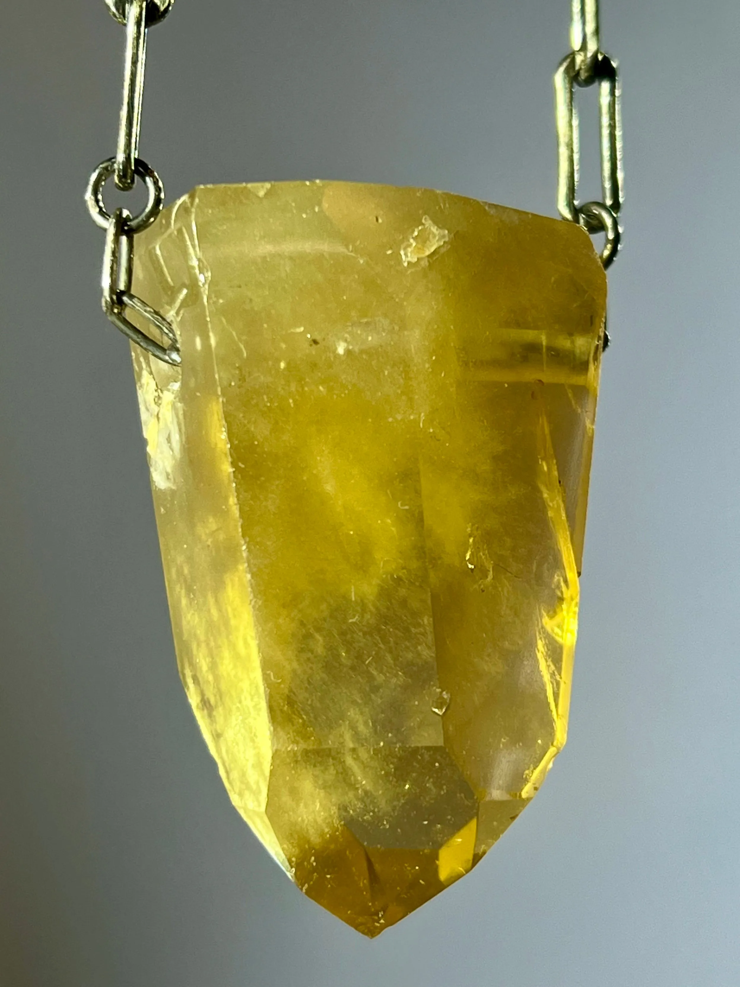 Citrine Quartz  Crystal Necklace