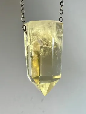 Citrine Quartz Crystal Necklace