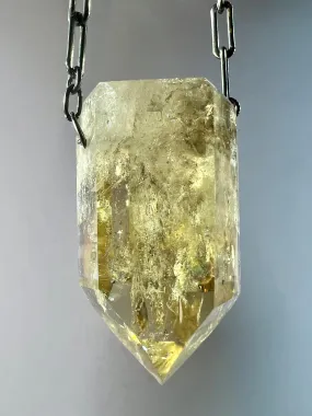 Citrine Quartz Crystal Necklace