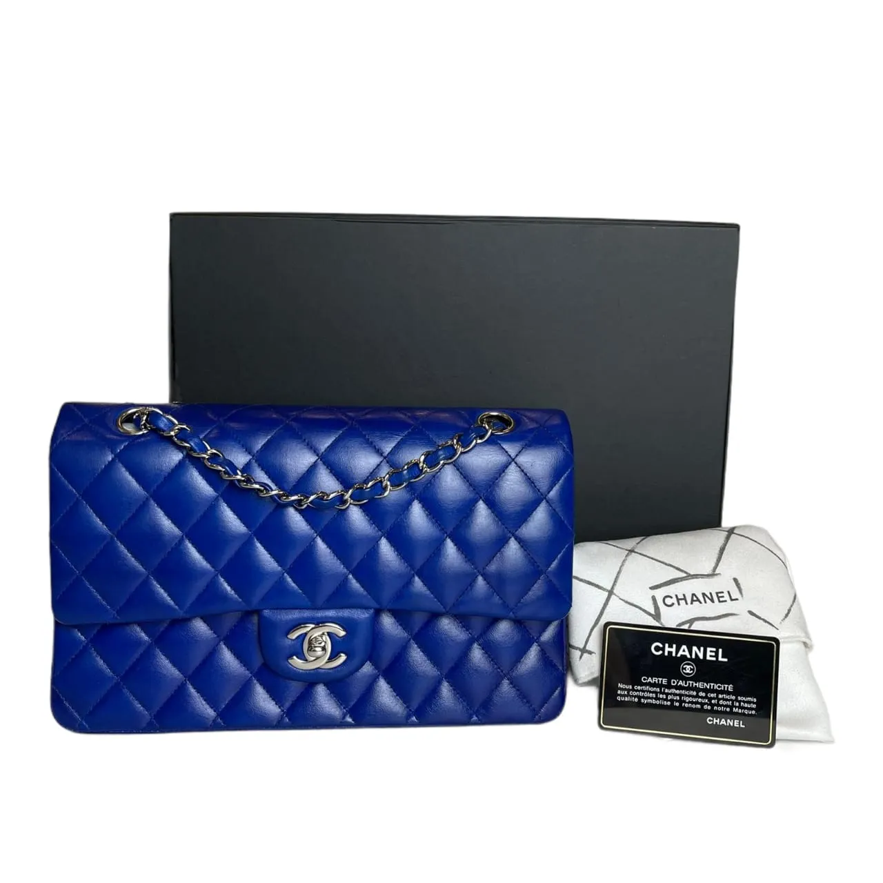 Classic Flap Medium Electric Blue Lambskin SHW