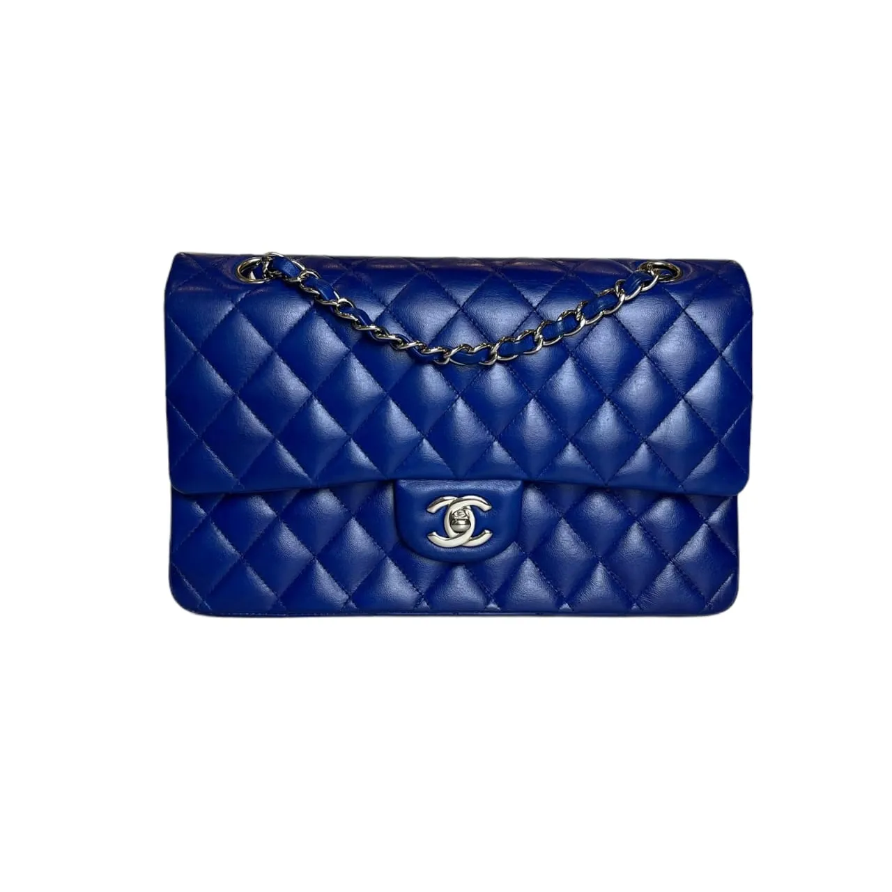 Classic Flap Medium Electric Blue Lambskin SHW