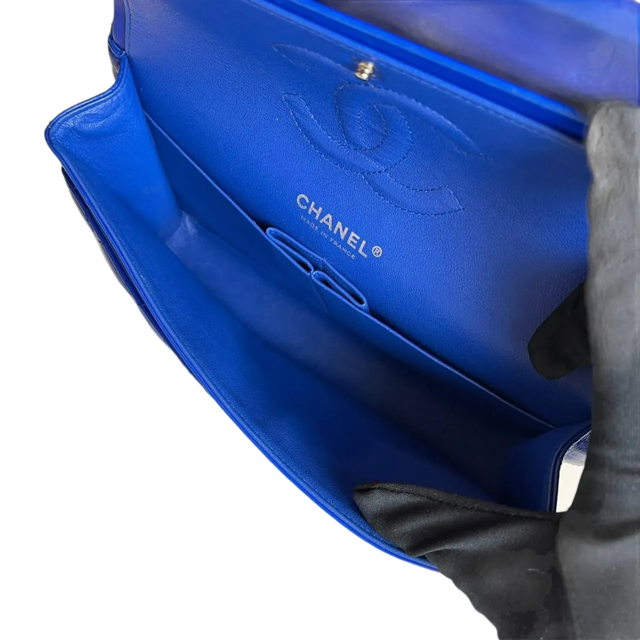 Classic Flap Medium Electric Blue Lambskin SHW