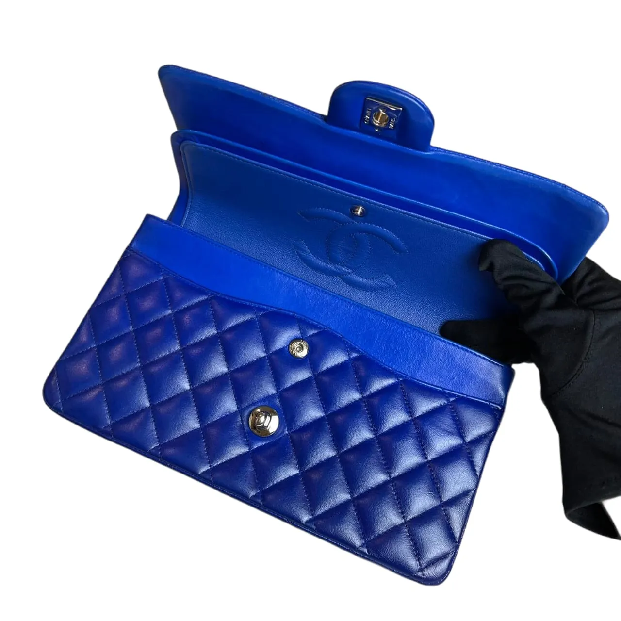 Classic Flap Medium Electric Blue Lambskin SHW