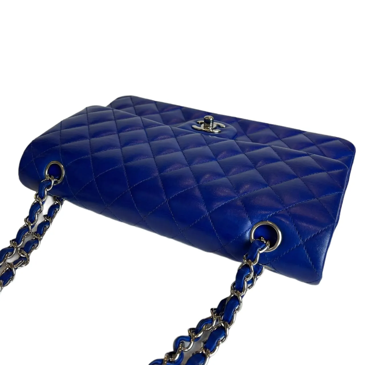 Classic Flap Medium Electric Blue Lambskin SHW