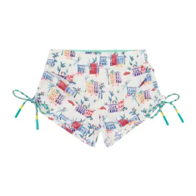 Cuba Print Girls Swim Shorts