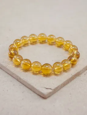 Dark Yellow Citrine Bead Bracelet