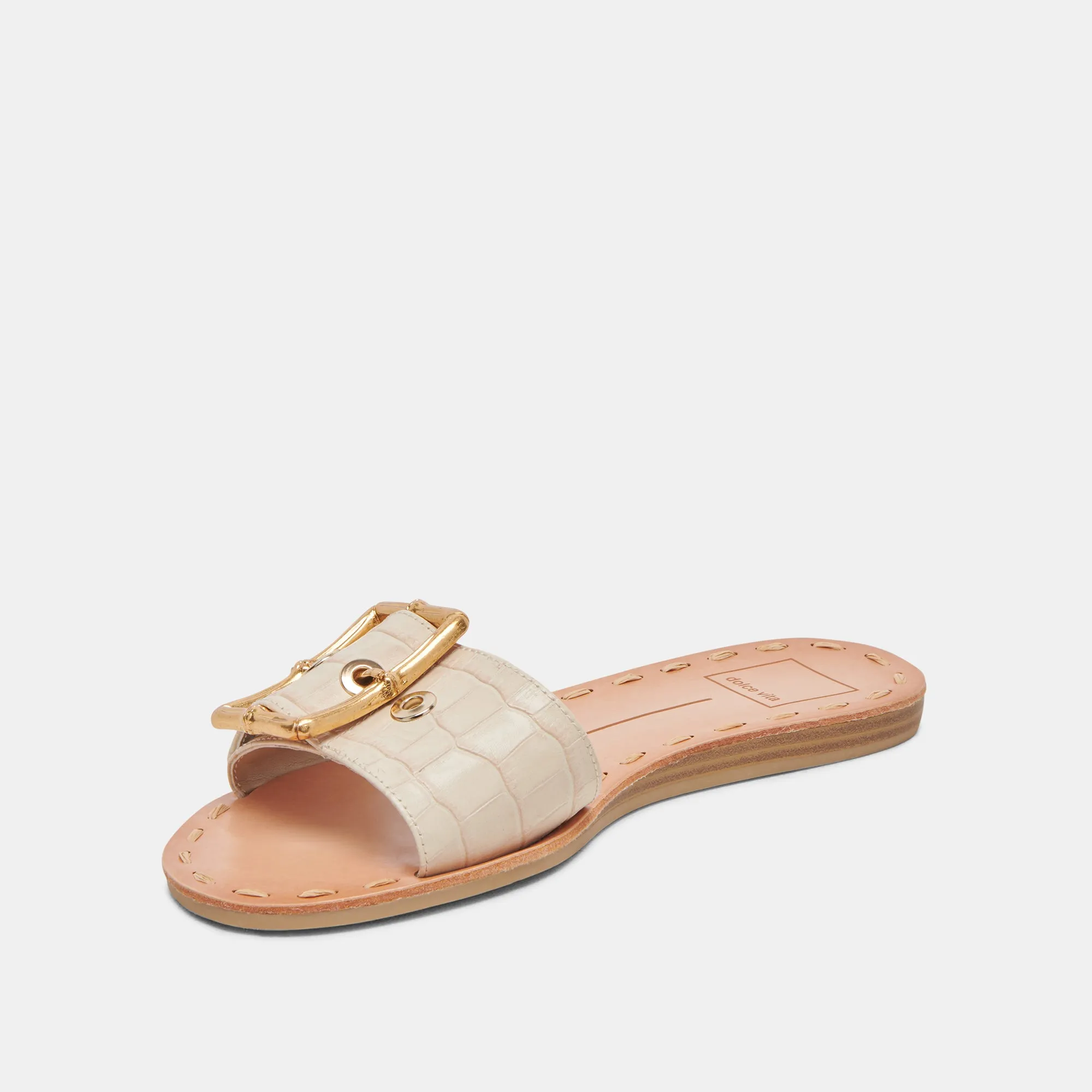 DASA SANDALS BONE EMBOSSED LEATHER