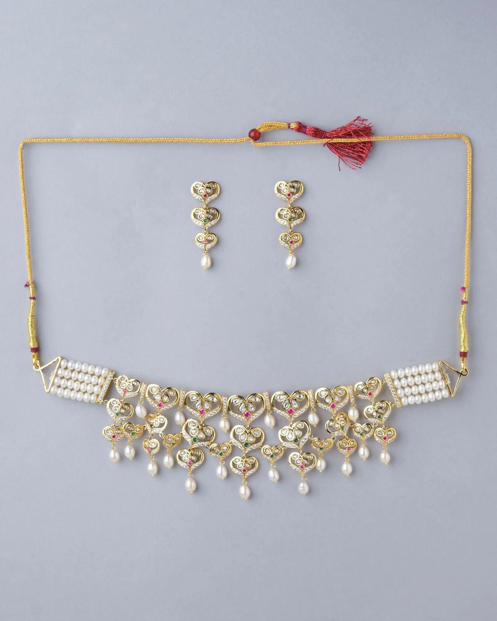 Dazzling Pearl Necklace Set