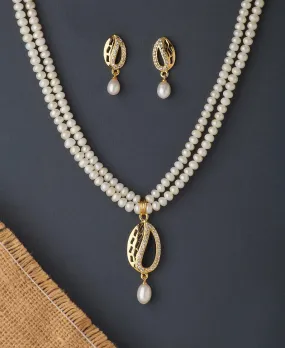 Elegant Real Pearl Necklace Set