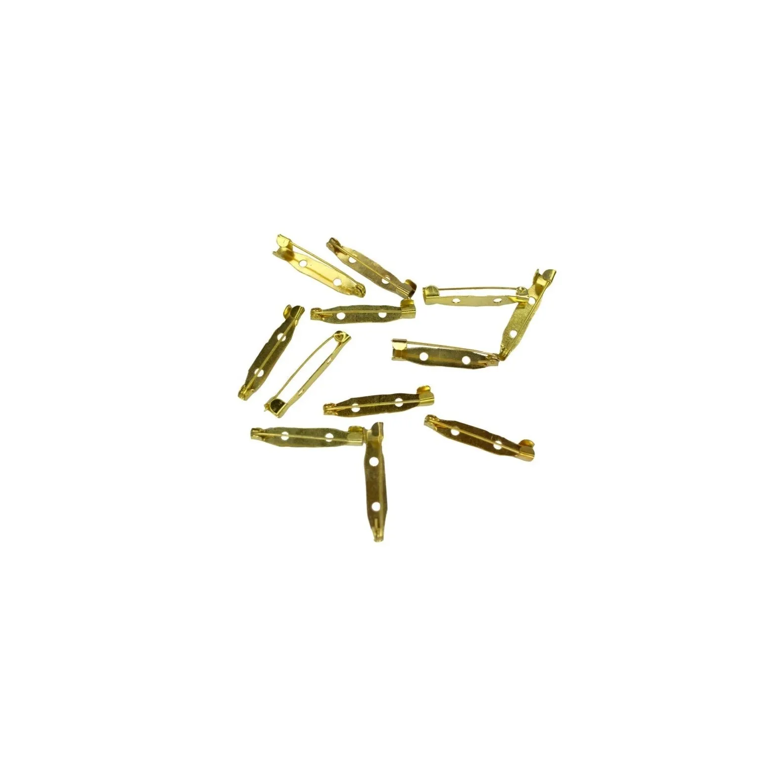 Golden Metal Finish Durable Flat base Pin for Craft or Decoration - 11577