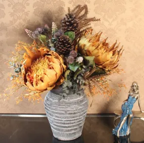 Large Bunch of Sunflowers Arrangement,  Real Touch Faux Silk Floral Bouquet Table Centerpiece, Amazing Artificial Floral Arrangement for Dining Room