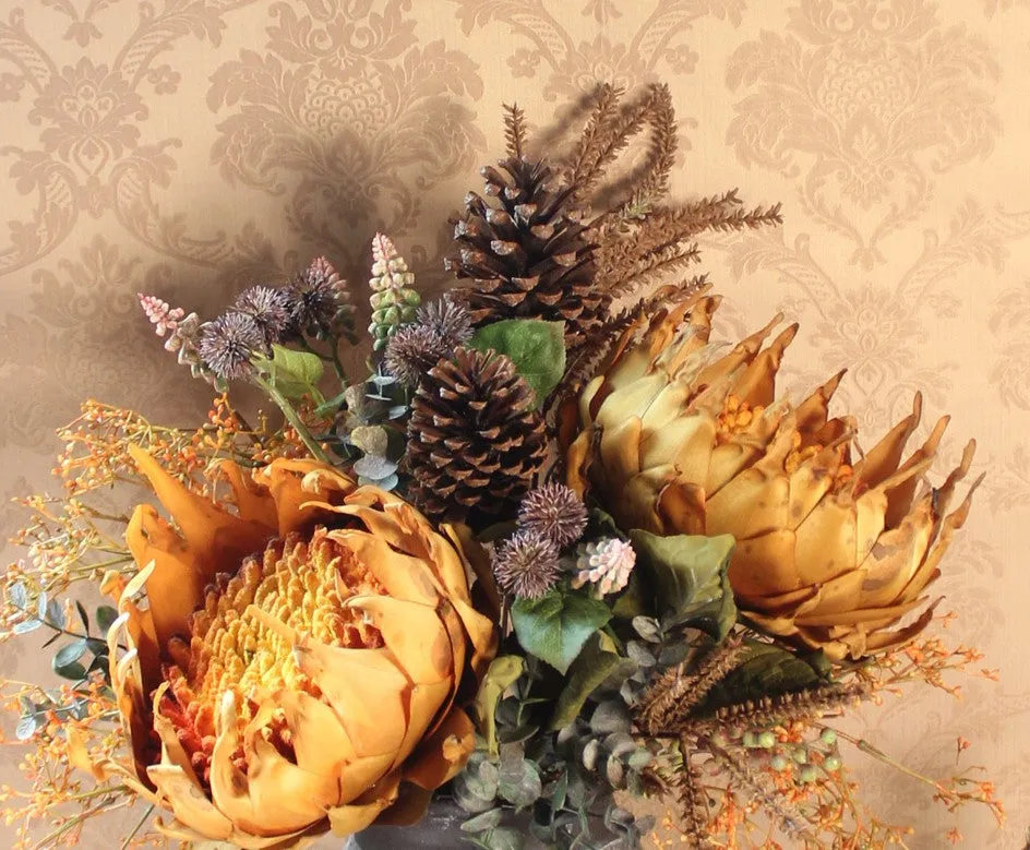 Large Bunch of Sunflowers Arrangement,  Real Touch Faux Silk Floral Bouquet Table Centerpiece, Amazing Artificial Floral Arrangement for Dining Room