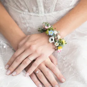 Meadow flower wrist corsage