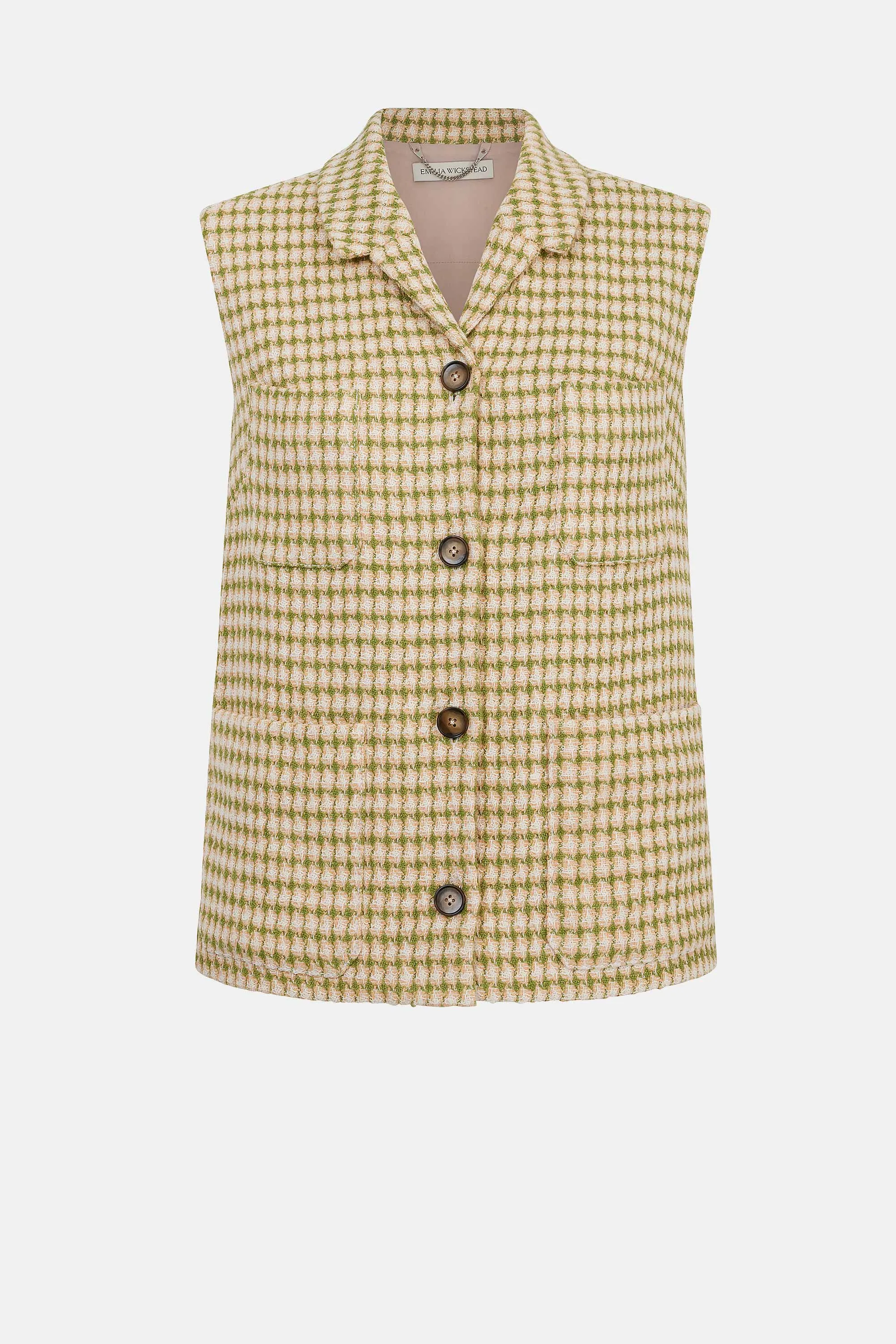 Mercer Top In Multi Checked Tweed