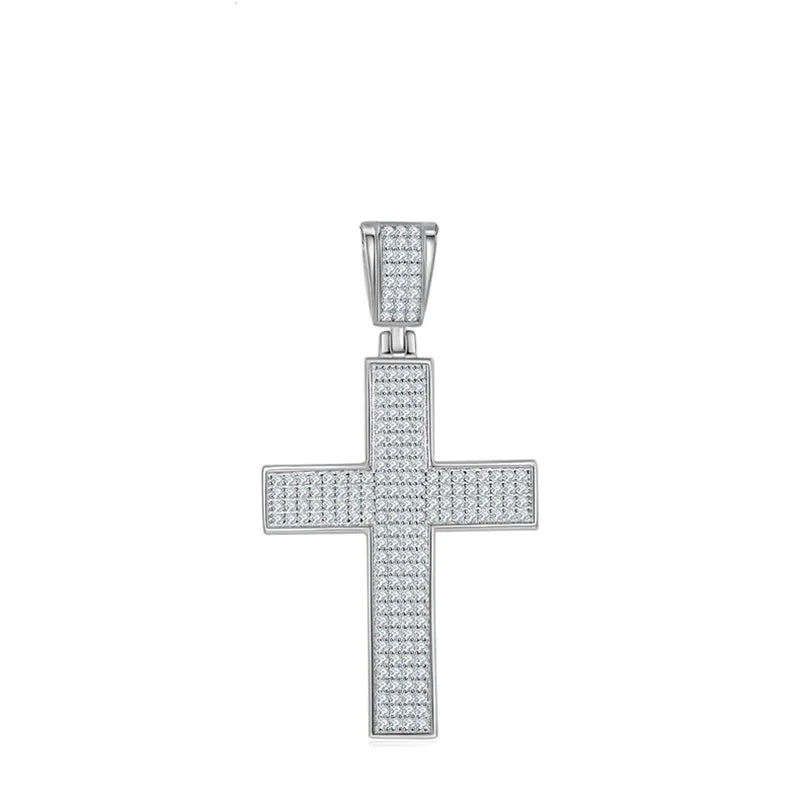 Moissanite Cross Pendant Necklace