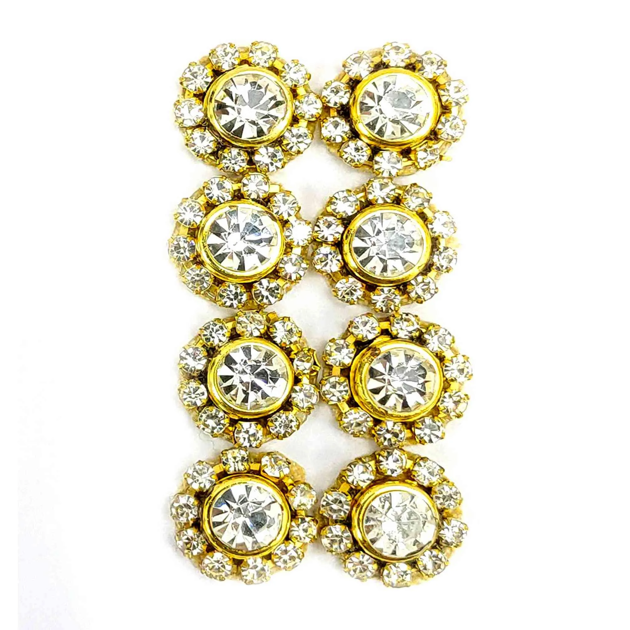 Rhinestone Studded Round Buti with Pearls for Craft Packing or Decoration - 11237