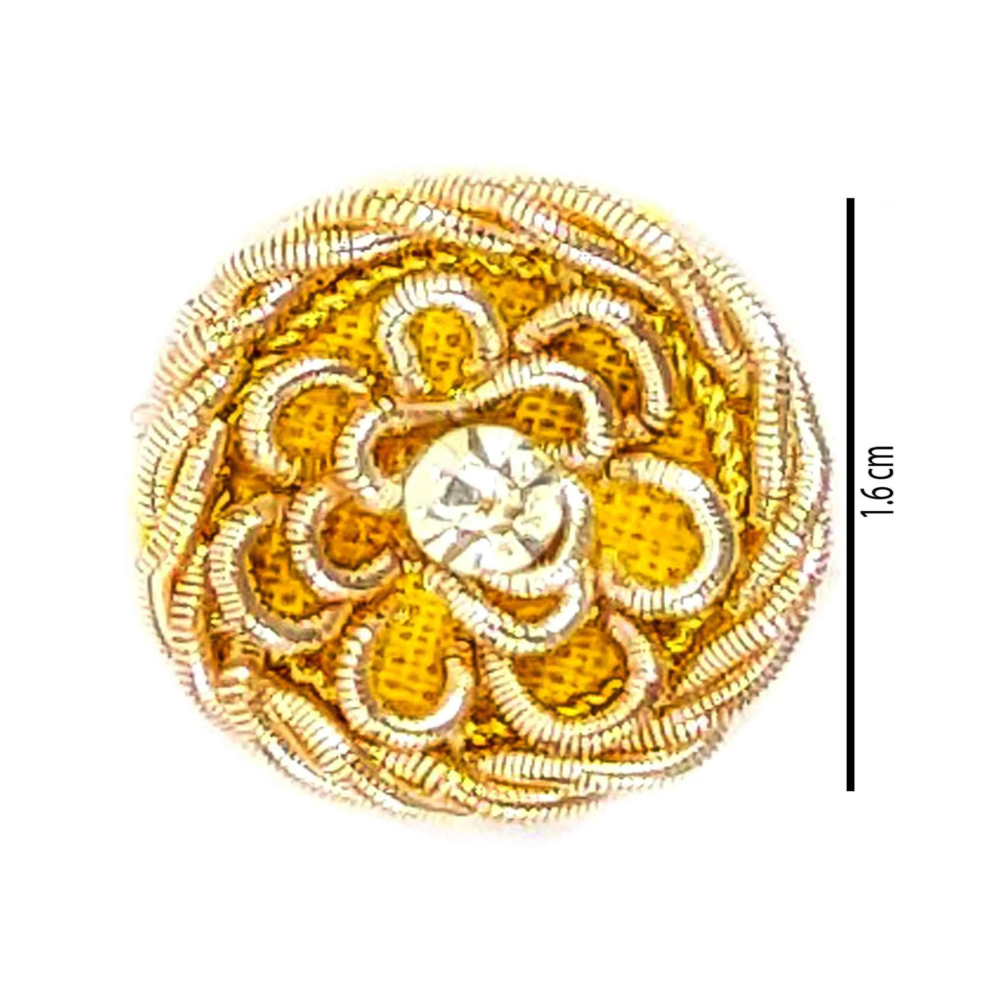 Round Floral Buti with Zari Wires for Craft, Trousseau Packing or Decoration - 11240