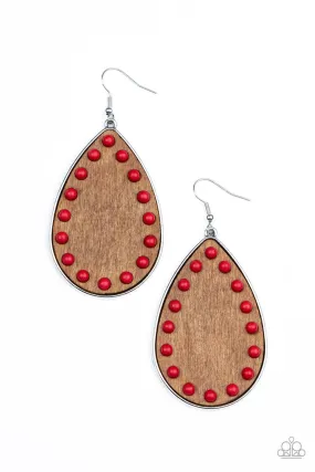 Rustic Refuge - Red Paparazzi Earrings