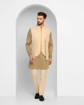 Swarn Multitude 6X Beige Textured Achkan Set - Cosmo