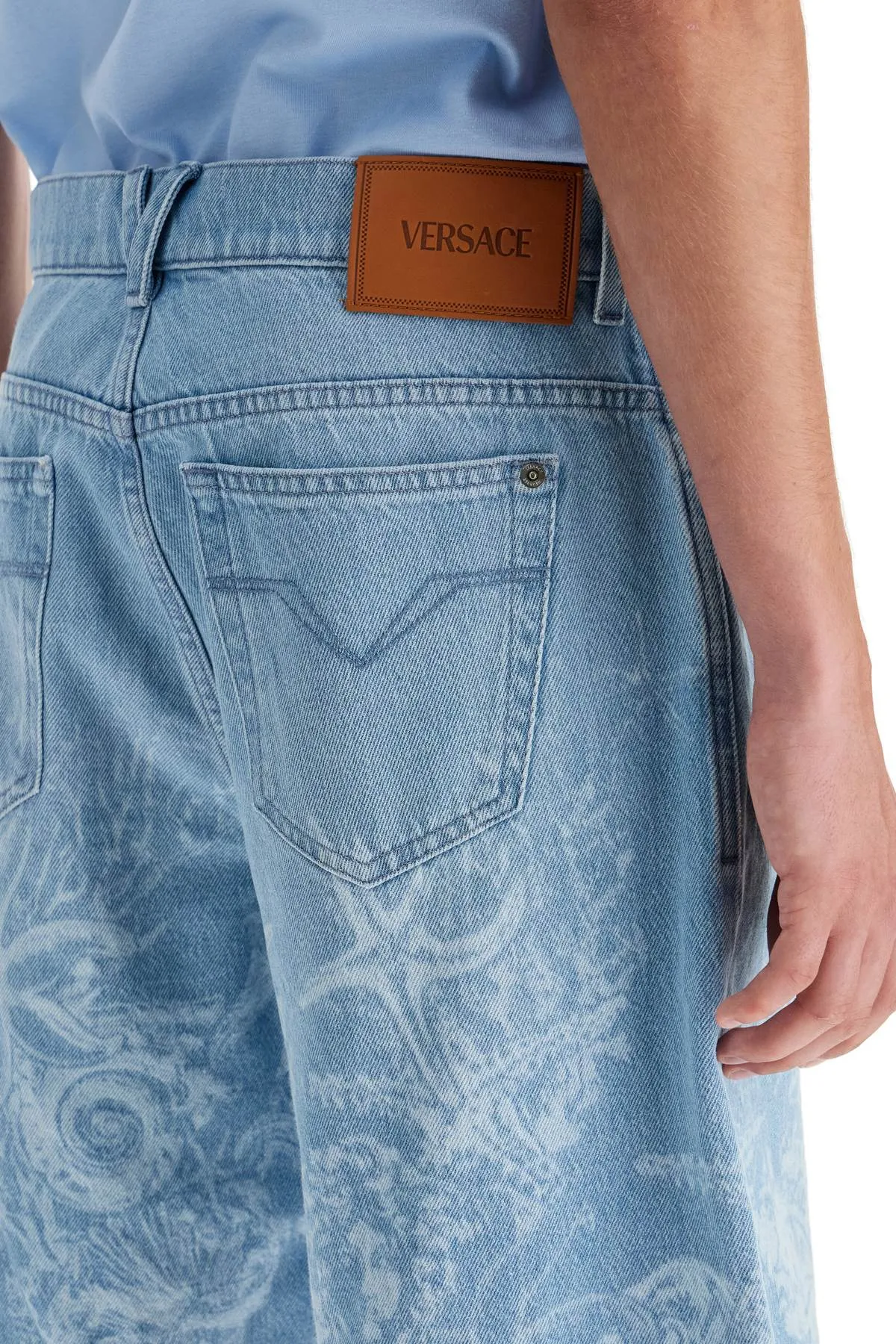 VERSACE baroque sea denim lasered