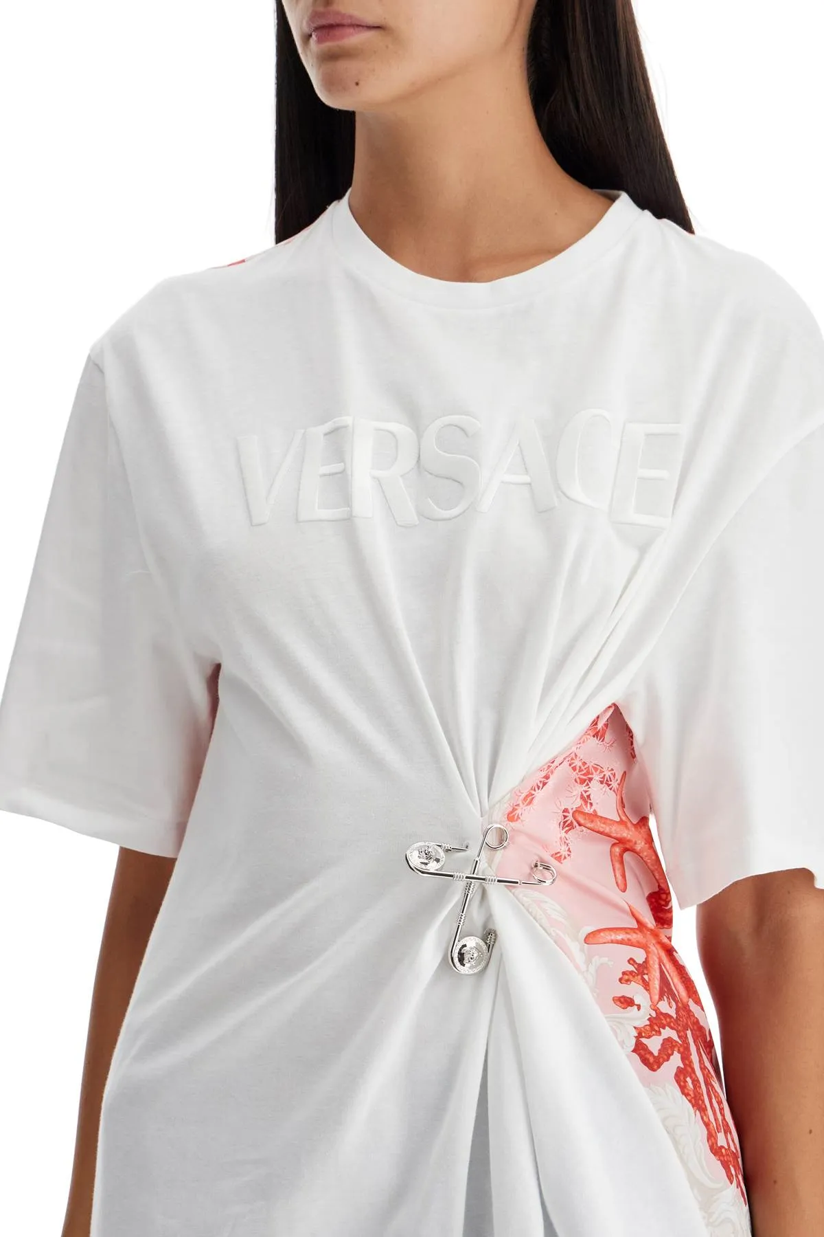 VERSACE baroque sea safety pin t