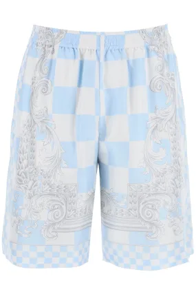 VERSACE printed silk bermuda shorts set